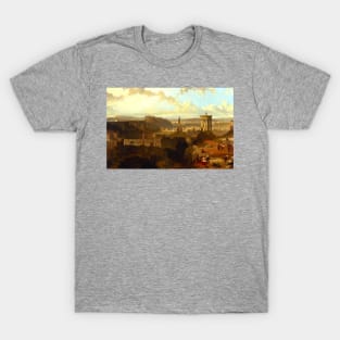 Edinburgh From The Calton Hill By David Roberts Digitally Enhanced T-Shirt